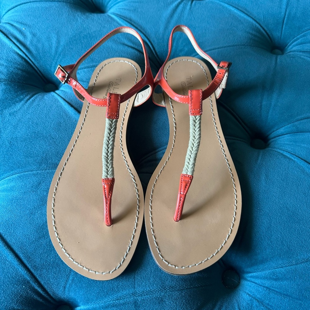 Talbots Coral Braided Thong Sandal